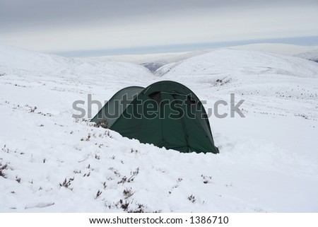 Camping in the snow, Scottish Highlands