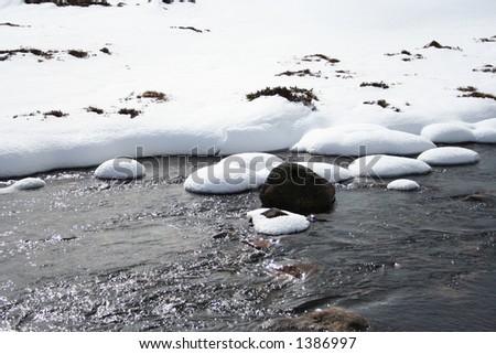 Stream in winter, Cairngorms, Scottish Highlands