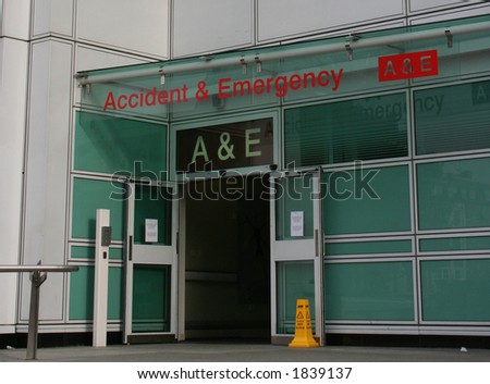 Accident and Emergency entrance to a hospital