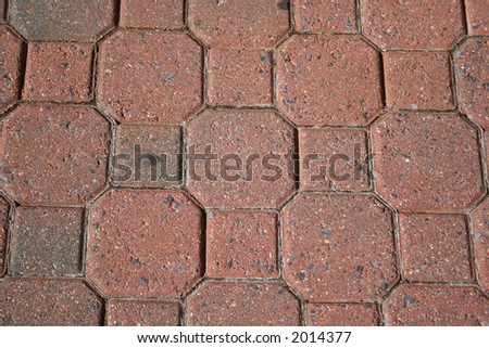 Octangonal and square brick background wide angle close detail