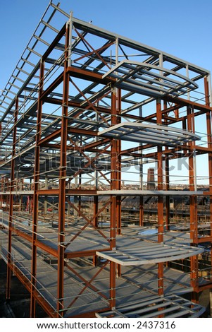 Metal frame of new building