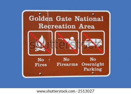 Golden gate recreation area sign prohibited activities