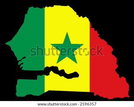 map of senegal. to make senegalese twists