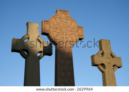 close up of celtic cross in Necropolis Glasgow