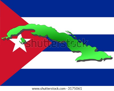 stock vector : map of Cuba and