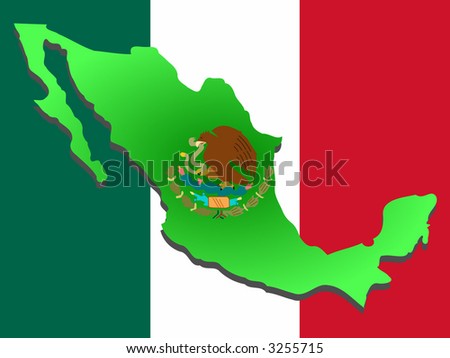 mexico flag. Mexican flag illustration