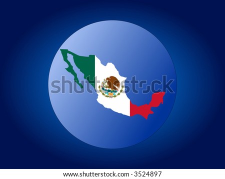 mexico map flag. stock vector : map of Mexico