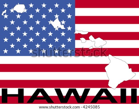 hawaii. illustration. map. outline