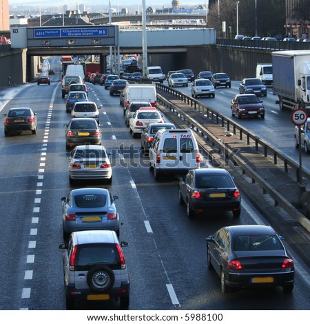 Traffic Jam, Glasgow, Scotland Stock Photo 5988100 : Shutterstock