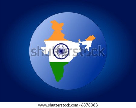 india globe map