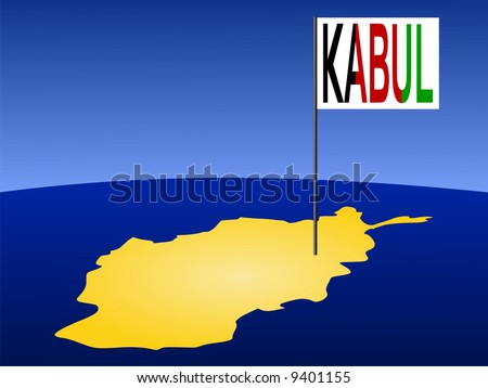 kabul map. stock photo : map of