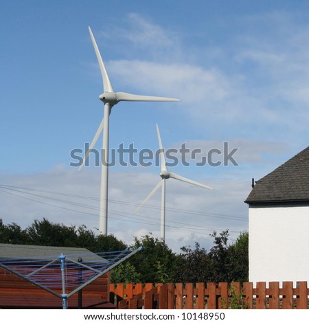 Urban wind farm in residential area