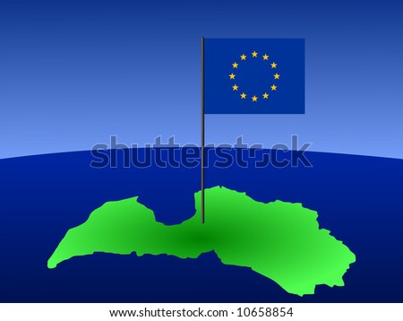 a map of latvia. map of latvia in europe. stock