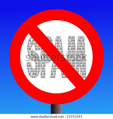 No Spam sign with junk mail text illustration JPG