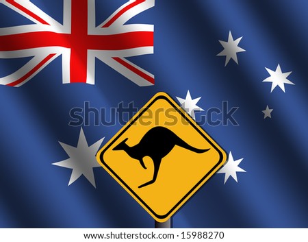 rippled Australian flag