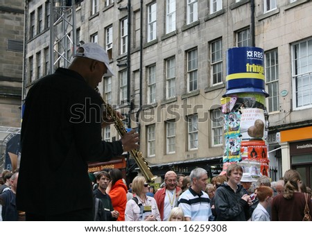 man playing on stage at Edinburgh Fringe festival