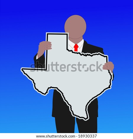 Business man with texas sign with blue sky illustration JPEG