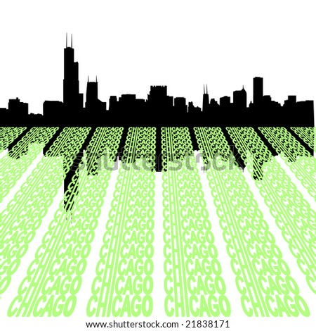 black and white chicago skyline. stock vector : Chicago Skyline