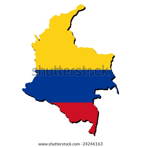 stock vector : map of Colombia