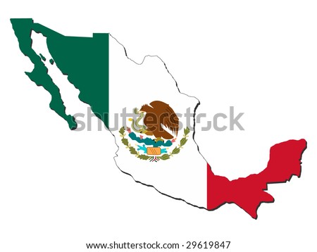 official mexican flag. Mexican flag illustration