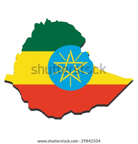 Ethiopia Flag Map