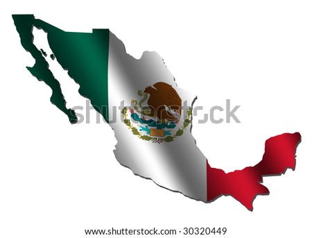 mexico map flag. stock photo : Mexico map with