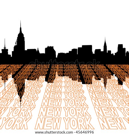 new york city skyline outline. Midtown Manhattan skyline