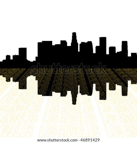 new york skyline outline. Los Angeles skyline with