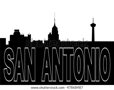 new york skyline silhouette vector. stock vector : San Antonio