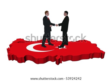 hands on Turkey map flag