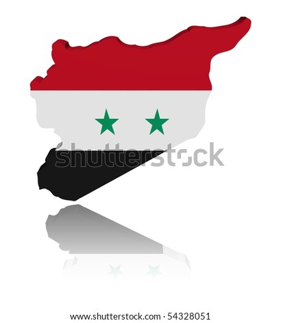 stock photo : Syria map flag