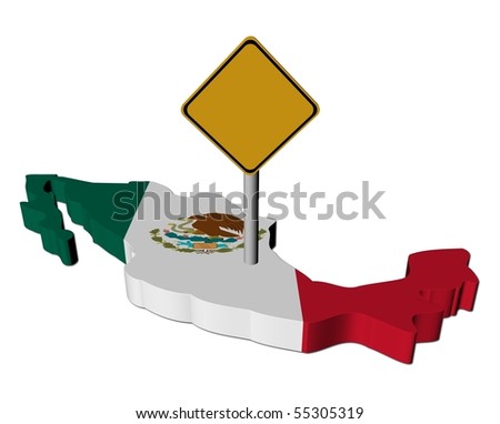 mexico map flag. sign on Mexico map flag