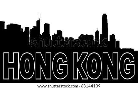 Hong Kong skyline black