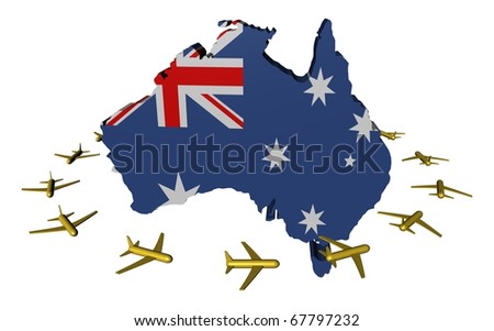 map of australia with flag. around Australia map flag