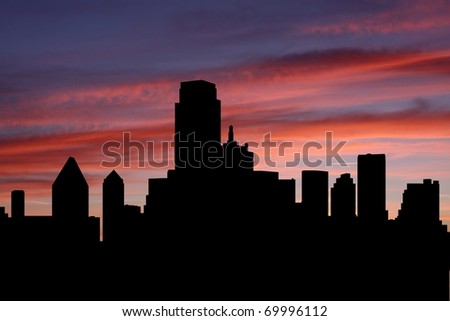 Dallas+skyline+outline