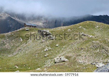Mountain refuge - Rain\'s coming on french Alps