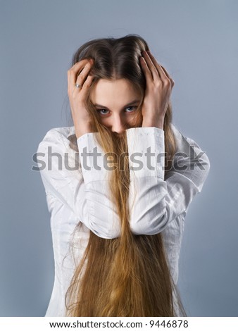 very long hair girl. Girl with very long hair