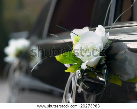 stock photo wedding car with beautiful decorations