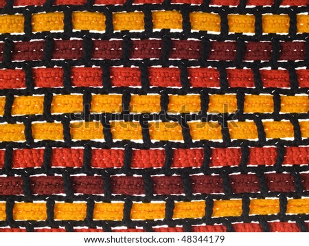 colorful crocheted fabric with stripes