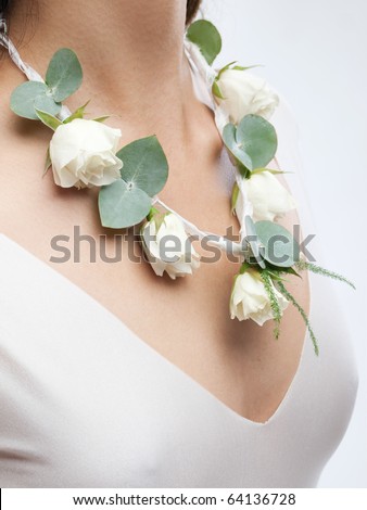 stock photo elegant floral wedding decoration made of roses and leaves