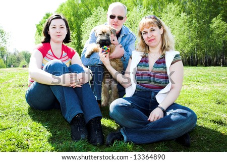Irish soft coated wheaten terrier dog and family
