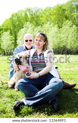 Irish soft coated wheaten terrier dog and family