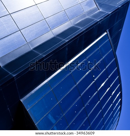 Modern violet office building windows