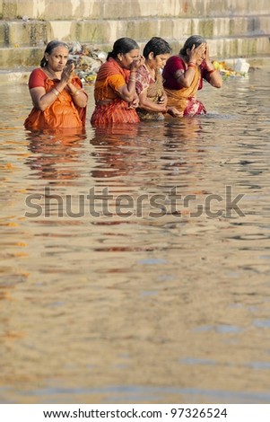 VARANASI-FEBRUARY 20: Hindu people  worship the Ganges in the festivals Maha Shiva Ratri on February 20, 2012 Varanasi India. Maha Shiva Ratri is an Hindu festival celebrated every year.