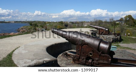 Old guns in Sveaborg fortress near Helsinki