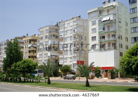 Street of residential district, Antalya, Turkey