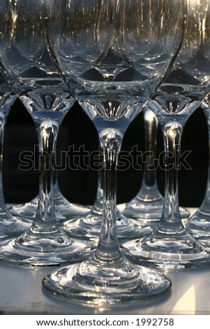 wine glasses in natural light