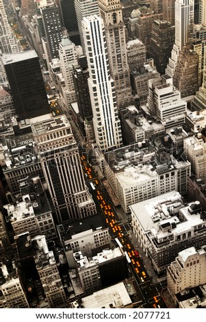 Urban look over new york -famous yellow taxis