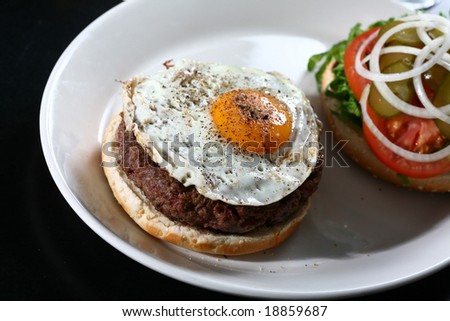 burger with egg