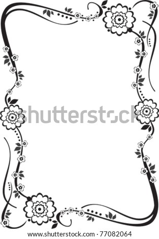 Vector Flower Frame - 77082064 : Shutterstock